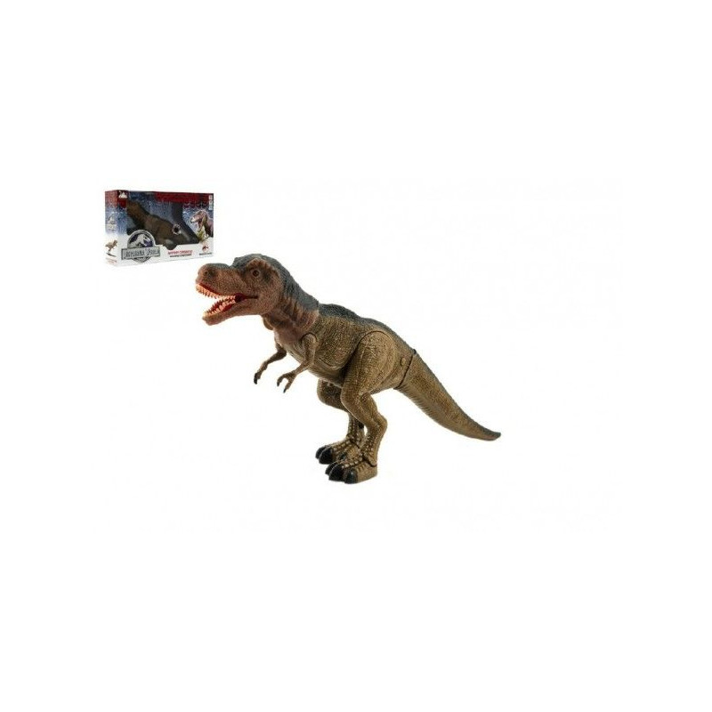 Dinosaurus chodící plast 40cm na baterie se světlem se zvukem v krabici