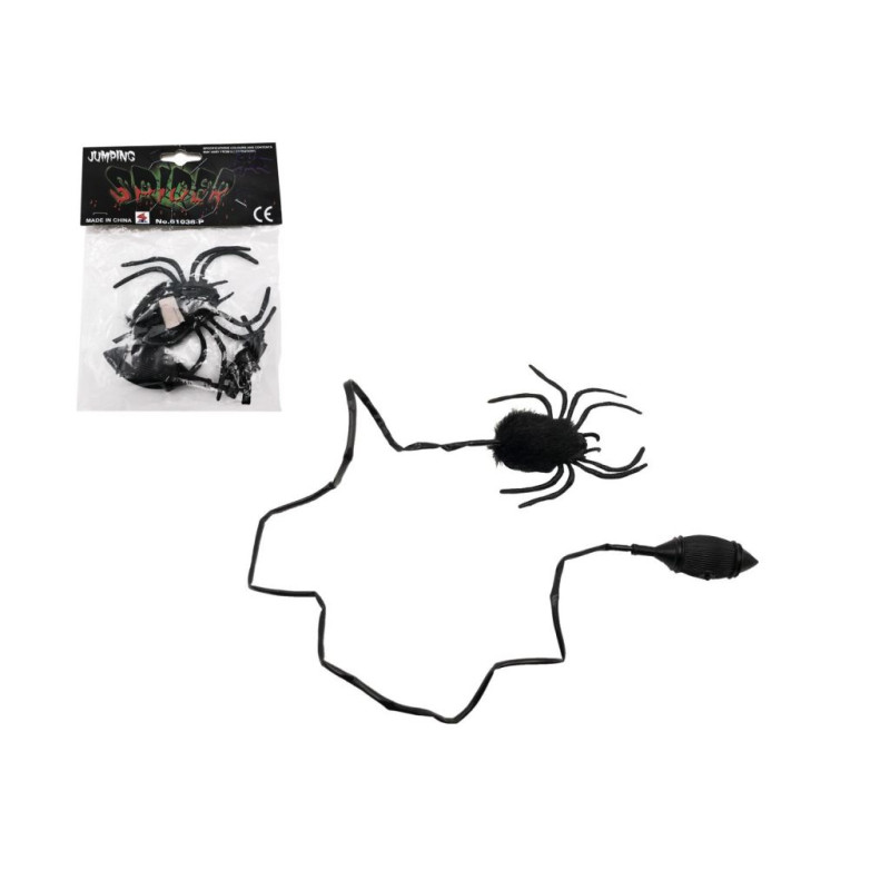 Pavouk skákající plyš/plast 7 cm v sáčku 14 x 19 x 3 cm