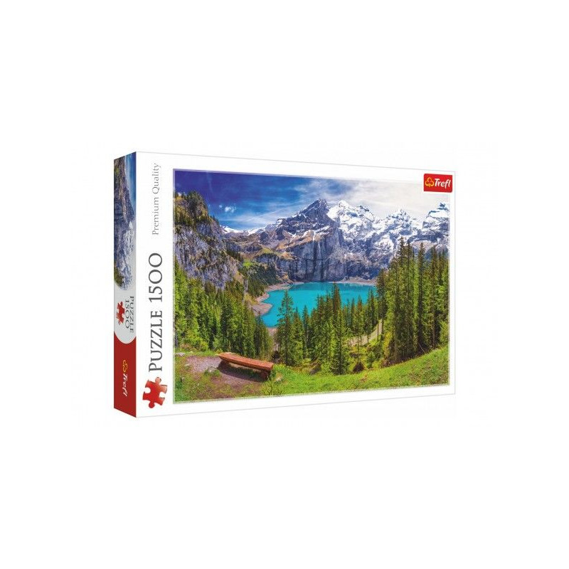 Puzzle Jezero Oeschinen Alpy, Švýcarsko 1500 dílků