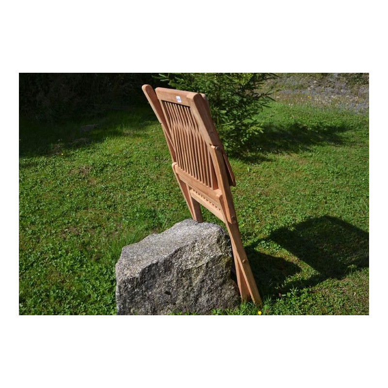 DIVERO skládací židle z týkového dřeva, 2 ks