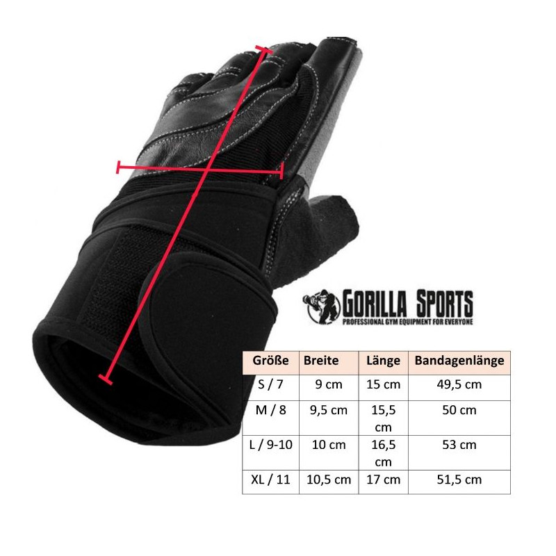 Gorilla Sports Tréninkové rukavice černá/šedá, M