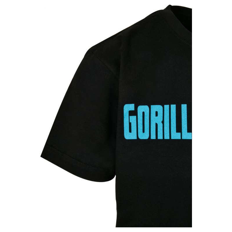 Gorilla Sports Sportovní tričko, černo/neonově tyrkysová, L