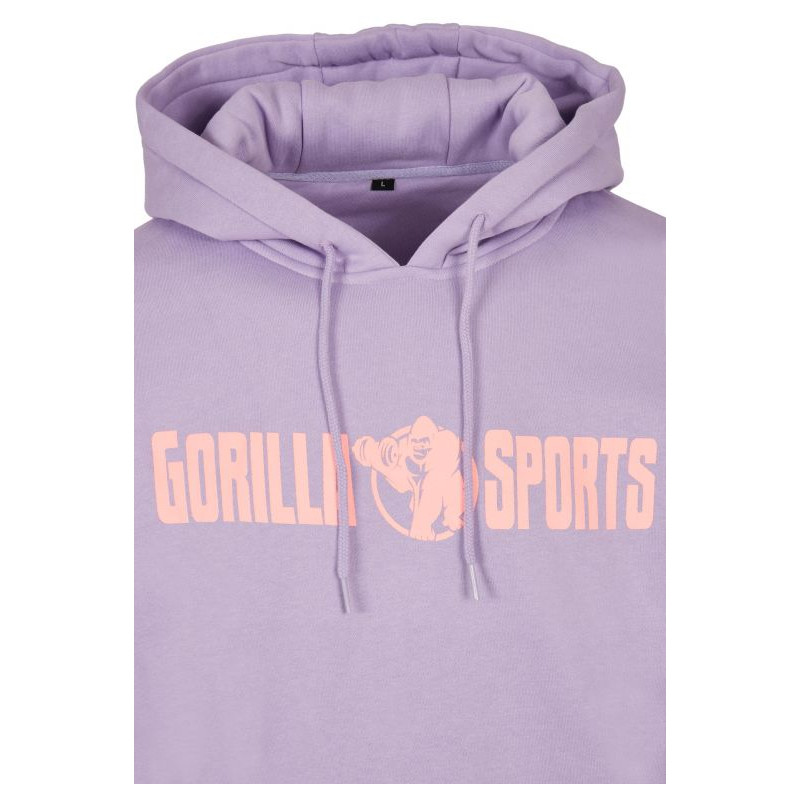 Gorilla Sports Mikina s kapucí - fialová/korálová L
