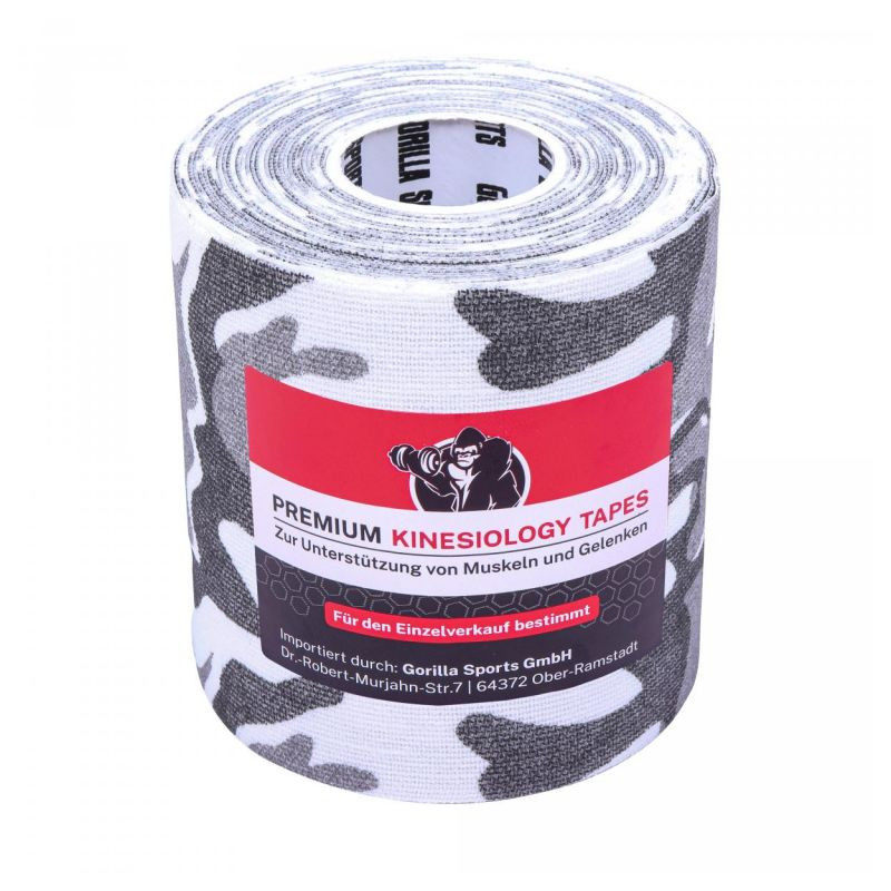Gorilla Sports Tejpovací páska, šedá kamufláž, 7,5 cm