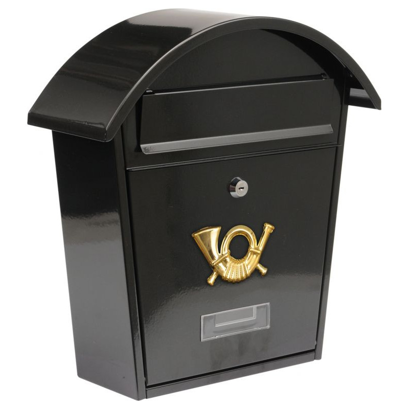 Poštovní schránka se stříškou oblou - černá