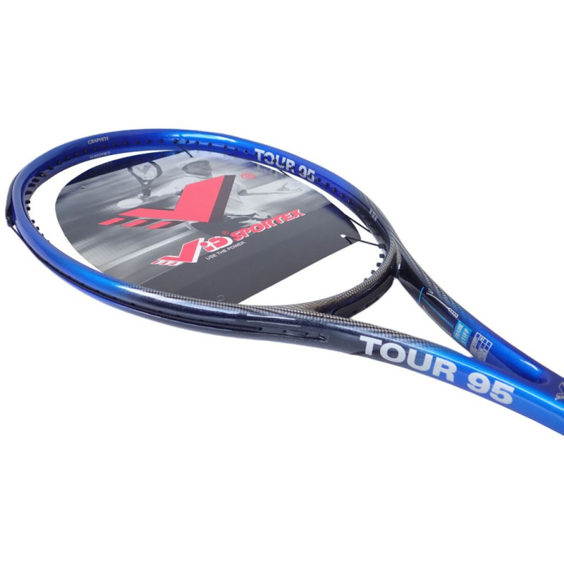 ACRA Pálka tenisová bez výpletu 100% grafitová, modrá