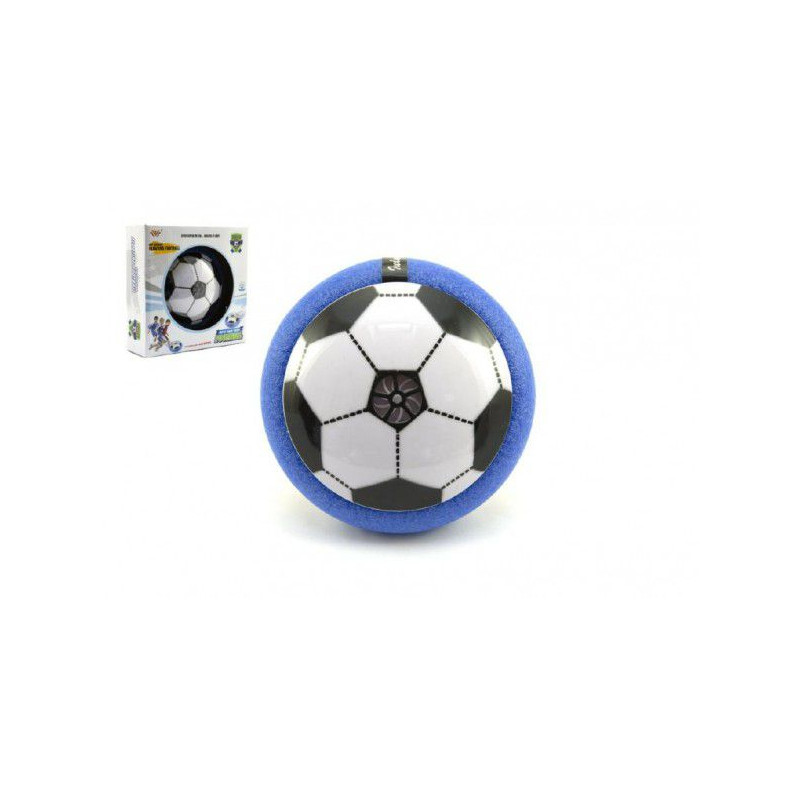 Míč/Disk fotbalový létající plast 14cm na baterie se světlem v krabičce