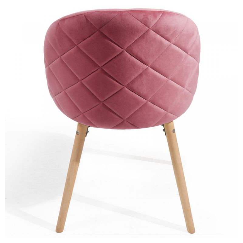 Miadomodo Sada jídelních židlí sametové, růžová, 6 kusů