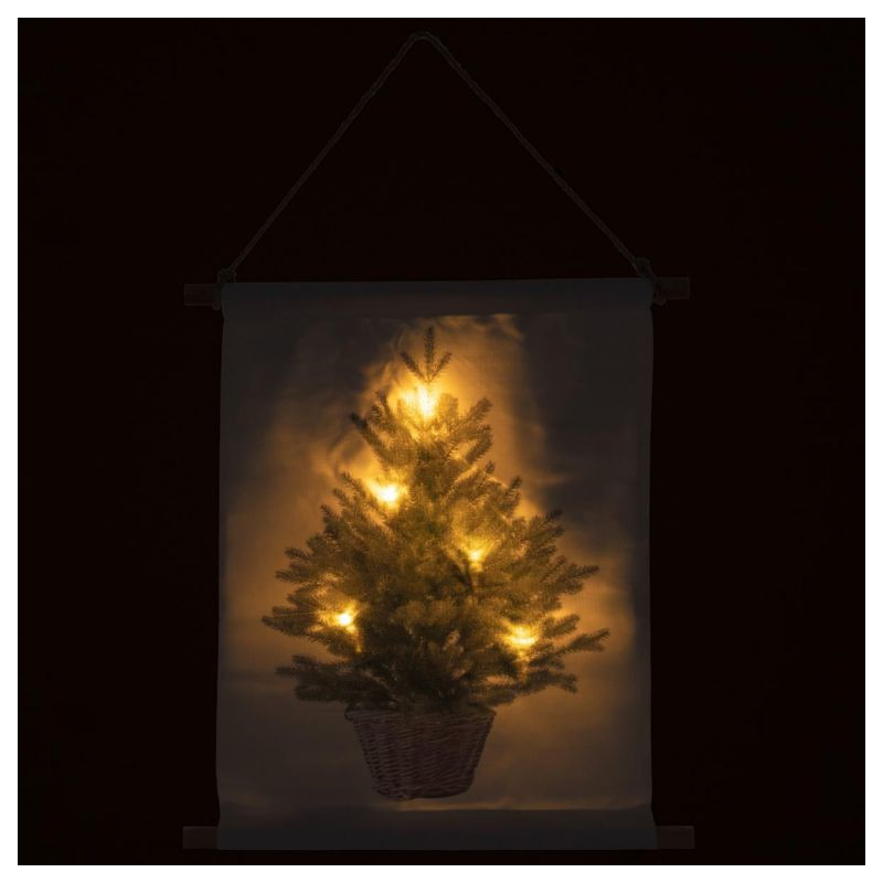 Závěsný obraz včetně LED, vánoční stromeček, 30 x 40 cm