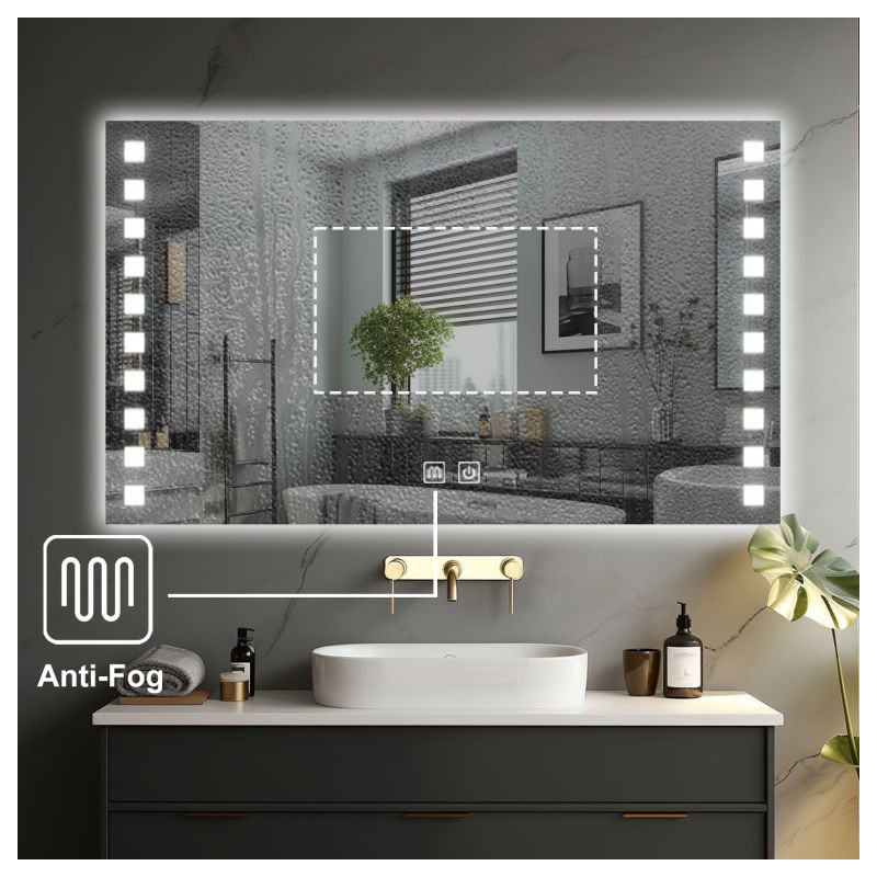 IREDA koupelnové zrcadlo s LED osvětlením, 90 x 70 cm
