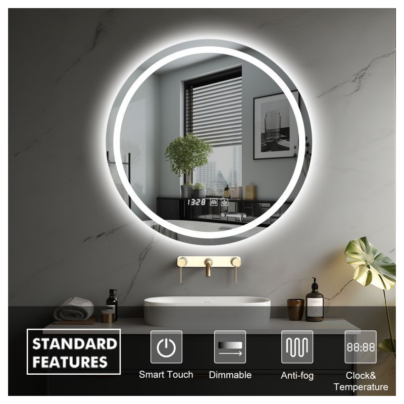 IREDA Koupelnové zrcadlo s LED osvětlením, 70 cm