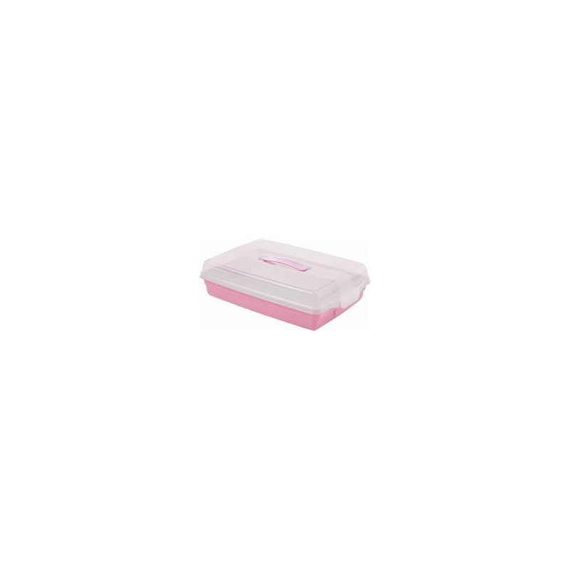 Přenosný box, 45 x 11 x 30 cm, plast, růžový