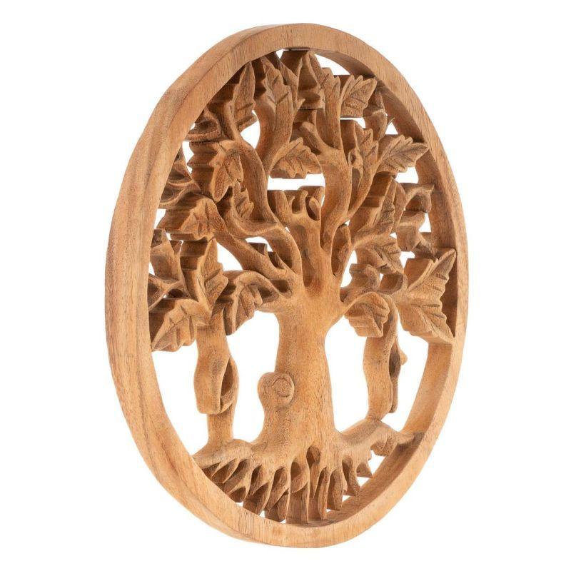 Ručně vyráběná dřevěná dekorace, strom života, 30 cm