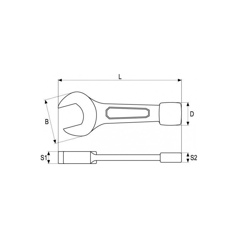 Maticový plochý rázový klíč - 46 mm