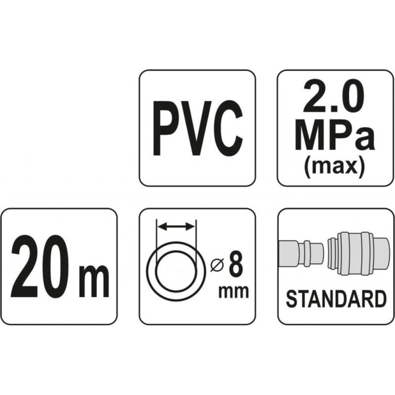 Hadice vzduchová PVC 8mm, 20m