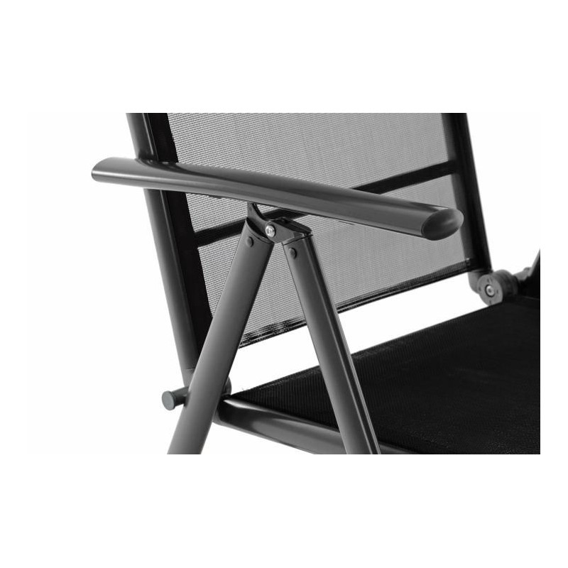 Skládací zahradní hliníková židle - černá