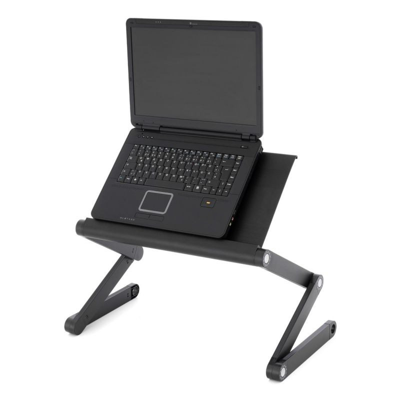 Stolek na laptop nastavitelný s větracími štěrbinami - černý