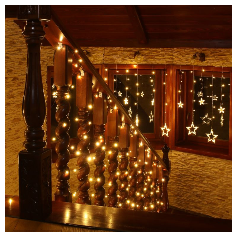 Vánoční osvětlení 5 m, 50 LED, teple bílé, zel.kabel,ovladač