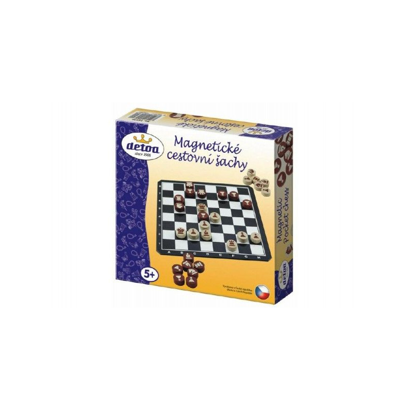 Magnetické cestovní šachy dřevo společenská hra v krabici