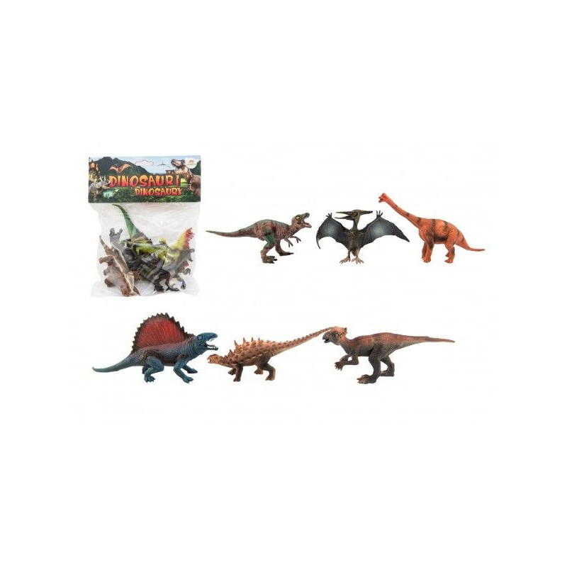 Dinosaurus plast 14 až 19 cm 6 ks v sáčku