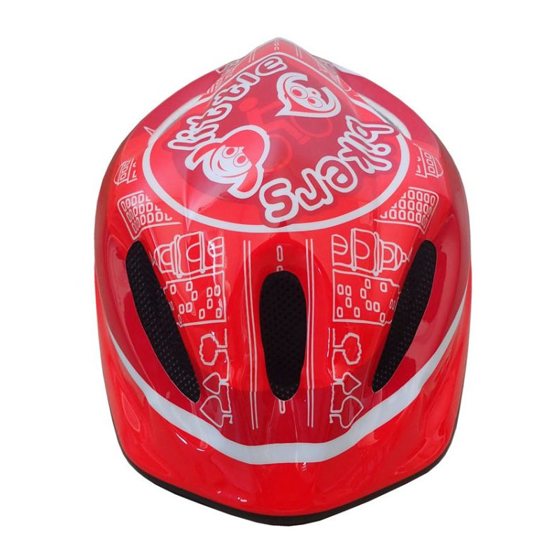 Cyklistická dětská helma červená/bílá velikost M(52-56 cm)