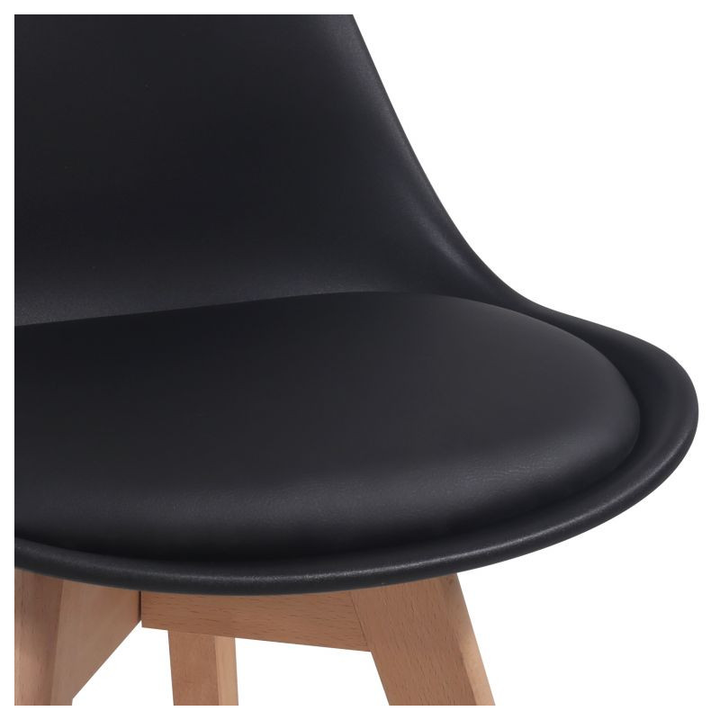 MIADOMODO Sada jídelních židlí, černá, 6 kusů