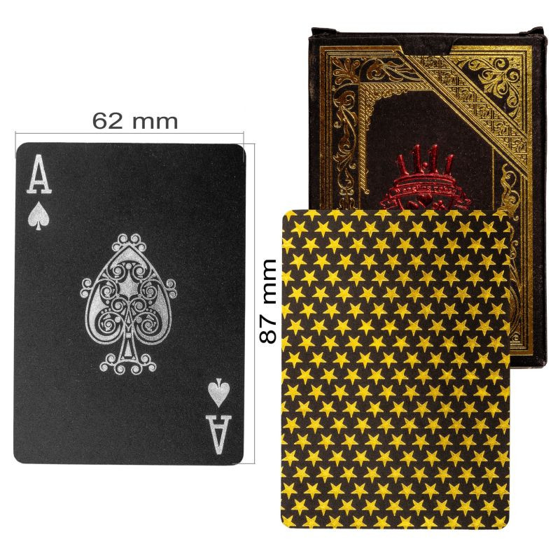 Poker karty plastové - černé/zlaté