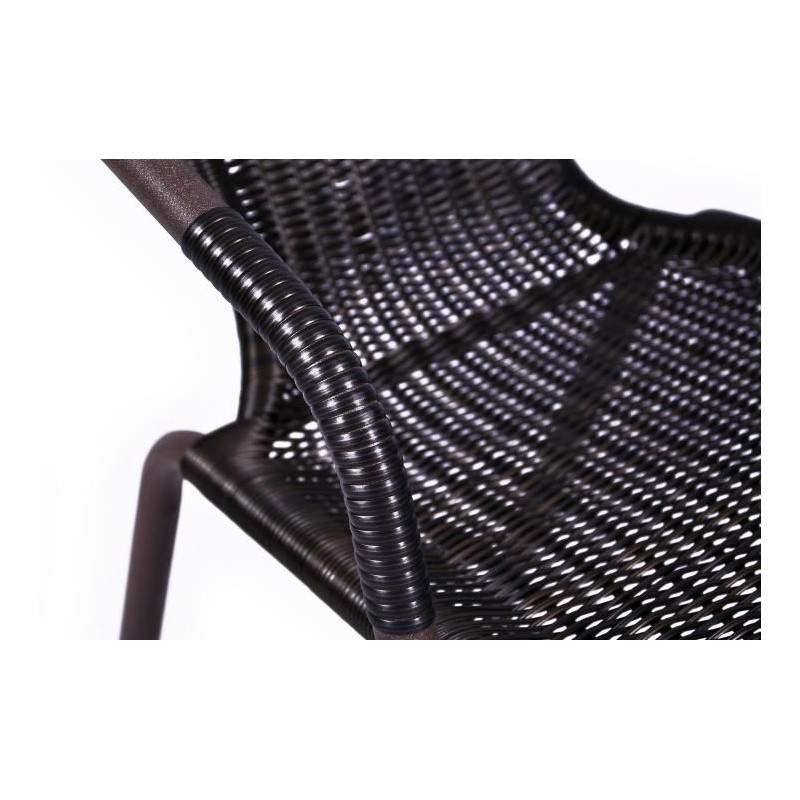 Set 4 ks polyratanová zahradní židle Garth - tmavě hnědá