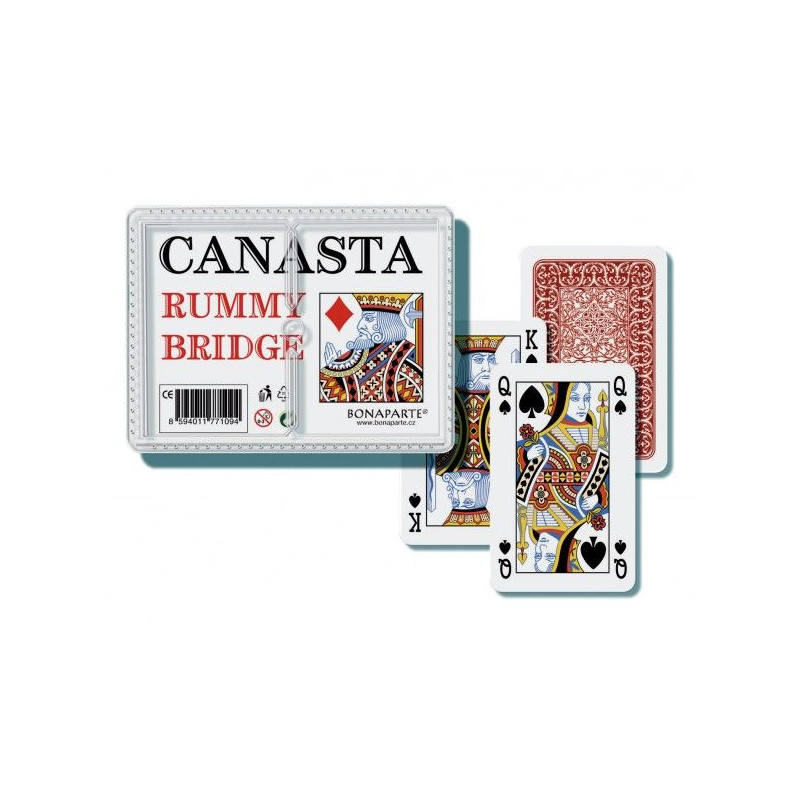 Canasta společenská hra karty 108 ks v plastové krabičce