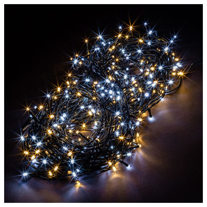Vánoční řetěz 400 LED - 40 m, teple a studeně bílý