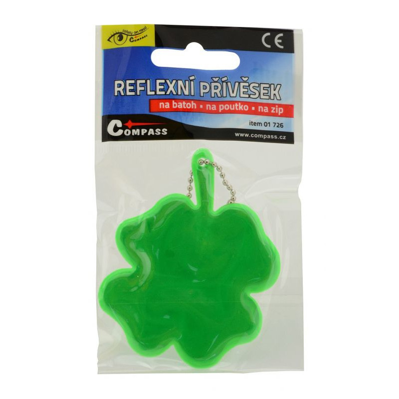 Reflexní přívěšek čtyřlístek - zelený