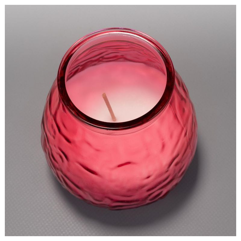 Sada svíček v růžovém skle, 10 cm, 4 ks