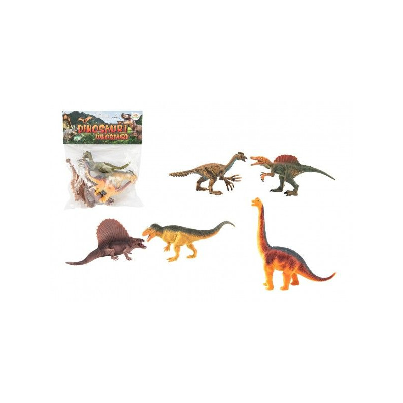Dinosaurus plast 16 až 18 cm 5 ks v sáčku
