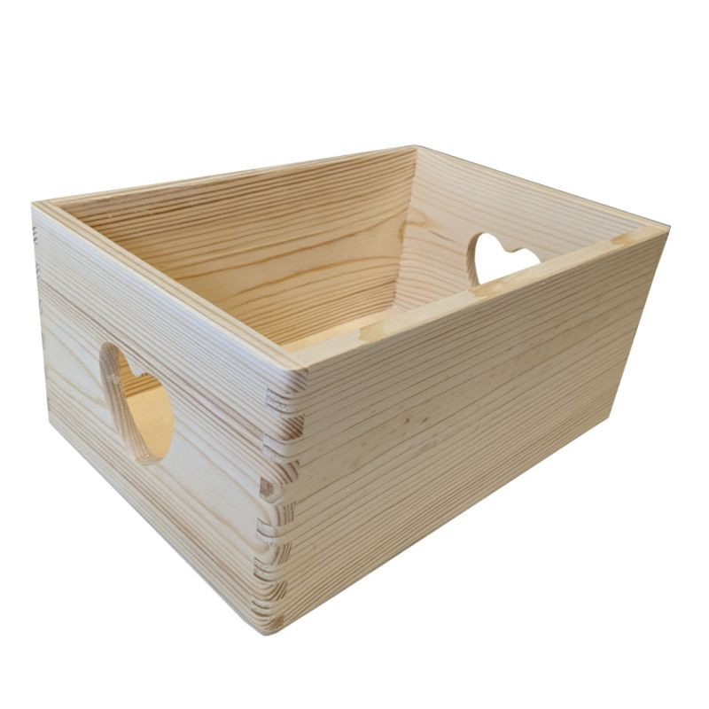 Dřevěný univerzální box SRDCE, 30 x 20 x 13 cm