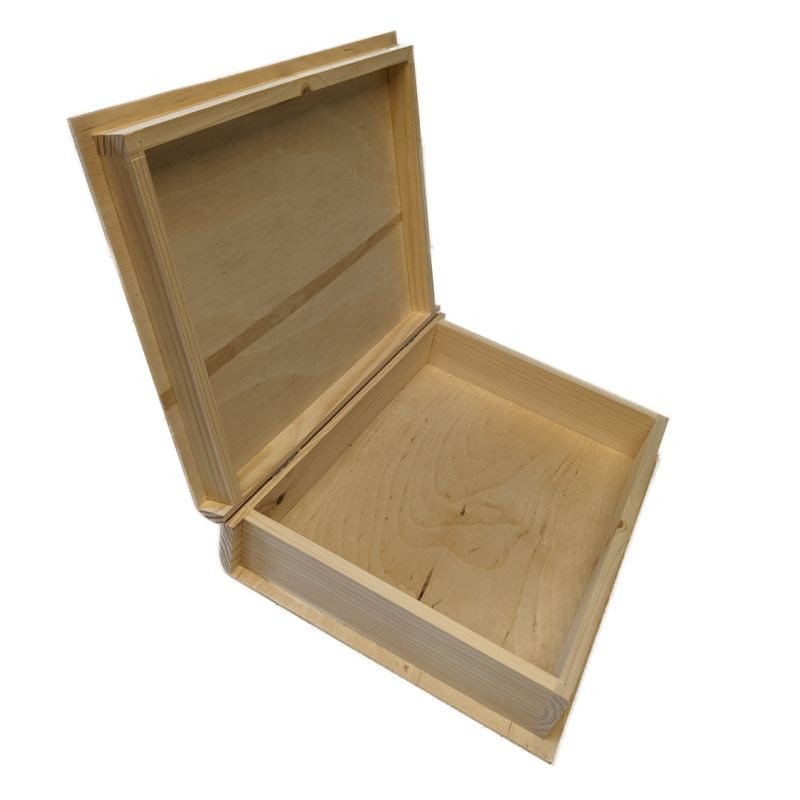Dřevěná krabička ve tvaru knihy, 34,5 x 8 x 25 cm