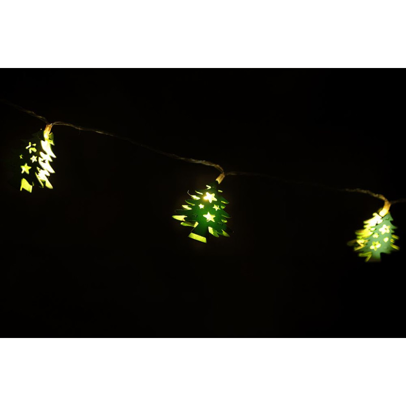 HOLZ Vánoční dekorativní řetěz - zelené stromky, 10 LED