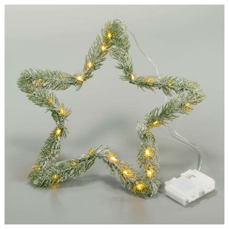 Vánoční dekorace - Hvězda, 30 LED, teple bílá