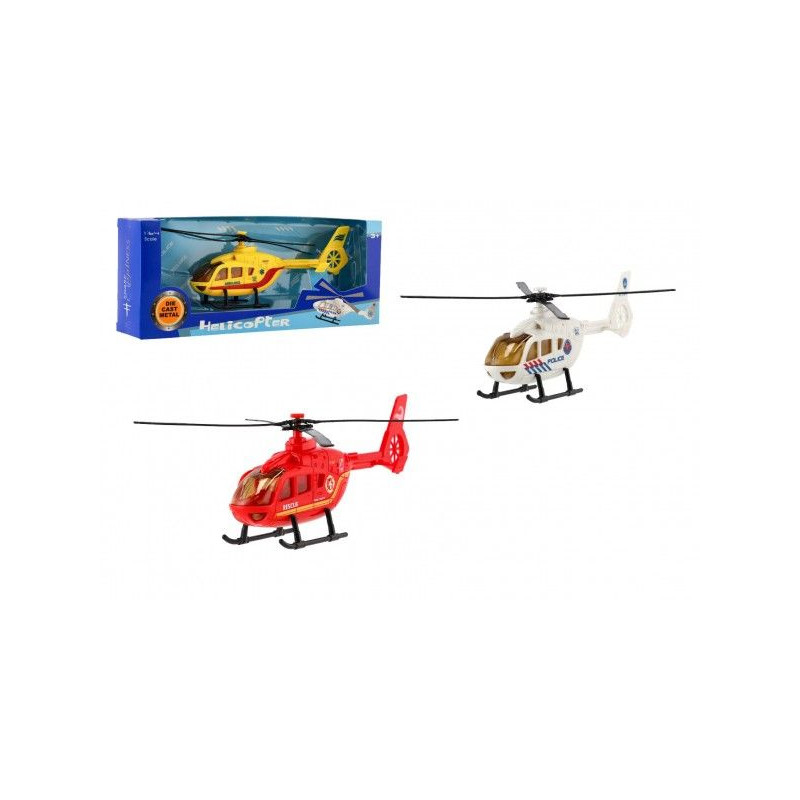 Vrtulník/Helikoptéra záchranných složek kov/plast 18cm